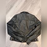 Love Tree Black Leather Moto Jacket Asymmetrical Design Photo 4