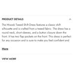 Misook Tweed Shift Dress Women’s Size S Rose Petal Multi Short Sleeve Photo 4