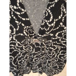 Charter Club Black & White PM Floral Front Belt Clasp Design Sweater Cardigan Photo 1