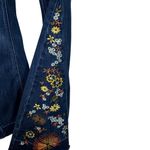Ashley Mason  Premium SZ 0/24 Flare Jeans Floral Embroidered Frayed Boho Festival Photo 2