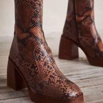 Free People Ruby Shine Platform Boot in Brown Snake Photo 0