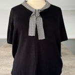 NWT!Designers Originals Black Sweater with Houndstooth Tie Size 3X Photo 0
