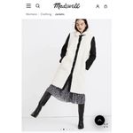 Madewell Sherpa McClancy Coat Long Wool Blend Faux Fur Jacket Size Large Photo 2