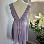 Love Tree Lavender Chiffon Sleeveless Deep Plunge Mini Dress - Size Large Photo 3