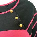 Ralph Lauren Vintage Lauren Navy & Pink Boatneck Cotton 3/4 Sleeve Shirt Size L Photo 2