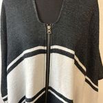 Anthropologie Michael Stars Down The Line Zip Up Poncho in Black and White Photo 3