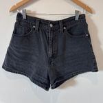 Levi's High Waisted Mom Shorts Black Denim Size 28 Photo 0