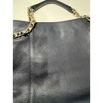 Michael Kors  Navy Blue Chain Shoulder Tote Bag Gold Accents Photo 11
