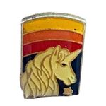 Vintage 1987 AB&S Unicorn Enamel Pin Badge Retro Striped Lapel 80s Gold Photo 0