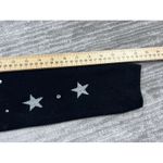 Marled Top Womens Medium Black Silver Hoodie Star Rhinestones Longsleeve Size M Photo 5