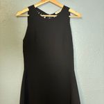 Sandro Paris Women's Black Mini Dress Slit Open Back Fit and Flare Size 4 Party Photo 4