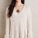 Anthropologie ✨ Moth Cream Chunky Knit Pullover Sweater Side Zipper✨ Photo 0