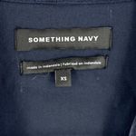 Something Navy Long Sleeve Wrap Front V-Neck Blouse Night Navy XS NWT Photo 12