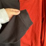 BiBi Red Black Colorblock Small Waffled Knit Sweater Women M Fall Oversized Cozy Size M Photo 2