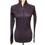 Nike Pro Hyperwarm Dark Purple Geometric Print Half Zip Warm Small 577165-510 Photo 1