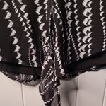 Investments  Black and White Ruffle Sleeve Blouse Photo 4