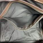 Sundance  Maple Glen Teddy Plaid Tote Bag Felted Textured Pebbled Leather Green Photo 3