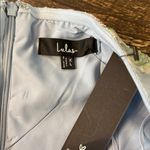 Lulus  Upgraded Event Blue Jacquard Bustier Strapless Midi Dress XL Formal NWT Photo 4