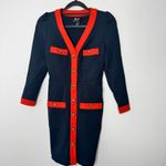 Anthropologie Maeve by  black long-sleeve sheath dress with red trim Photo 1