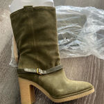 Franco Sarto Brand new!  Suede Green Heeled Fashion Mid Calf Boots women’s size 5 Photo 0