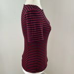 Banana Republic  Blue and Red Striped Short Sleeve Knit top sz S Photo 2