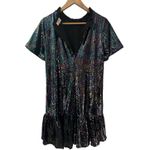 MELLODAY Sparkle Sequin Dropwaist Removable Collar Dress Black Size Medium Photo 2