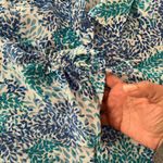 draper's & damon's  Women's Printed Blue Teal Button Shirt Size XL M25597 Photo 6