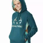 Realtree NWT  Ladies' Camo Teal Pullover Hoodie Size Small Photo 2
