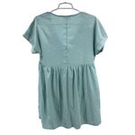 Entro  Light Blue Textured Mini Dress babydoll S animal print shiny monochromatic Photo 1