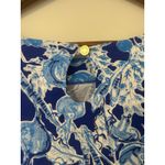 Lilly Pulitzer  Waverly Blue White Ruffle Boatneck Top 3/4 Sleeves EUC Cotton M Photo 9