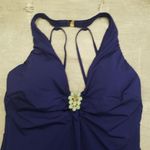 Trina Turk 💕 Bijou Solids V-Plunge Plus One Piece Swimsuit Ultra Marine Blue 20W Photo 10