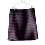 Talbots  Women Shirt Striped Pockets Stretch A Line Mini Pencil Back Zip Short 10 Photo 4