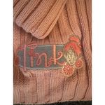 Disney  Embroidered Tinkerbell Tink Large Pink Full Zip Cardigan Sweater Photo 3