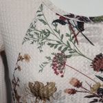 indigo. Soul cream floral waffle knit raglan tee size small Photo 1