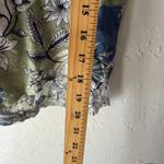 Halston 100% Linen Floral‎ Green Blue White Short Sleeve Top Size L Size L Photo 6