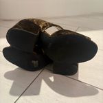 CAbi Olive Brown Block Heel Sandals Crushed Velvet Sz 8.5 Boho Retro Romantic Photo 6