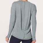 Lululemon Meant To Move Long Sleeve Sheer Luon Pebble Jacquard Ice Gray Size 6 Photo 2
