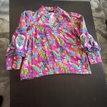 Emily Lovelock Puff Sleeve Blouse –Orchid Floral –100% Organic Cotton Photo 0