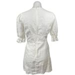 Reformation Simi 100% Linen Womens White V-neck Short Puff Sleeeve Mini Dress 4 Photo 2