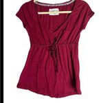 Aeropostale Y2K  Women's Deep Red V-Neck  baby doll Blouse size M Photo 0
