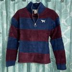 Victoria Secret Pink Sweatshirt. New In Bag. Size Xs. Burgundy And Navy Fleece Blue Photo 0