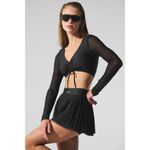 Alo Yoga Airlift Mesh Divine Long Sleeve Bra Black XS Photo 3