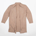 Chicwish NEW  Classy Open Front Knit Midi Cardigan Sweater Coat In Light Tan L Photo 0