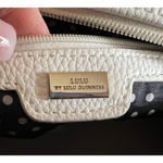 Lulu Guinness Handbag White Top Handle Satchel Zip Close Pockets Silver Accents Photo 8