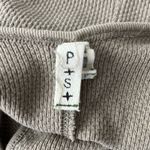 Free People Shirt Women Small Taupe Yellow Mod Stripe Cuff Thermal Top Bohemian Photo 6