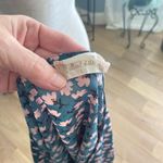 Altar'd State  Teal Blue Floral Ruched Tie Front Blouse Photo 1