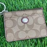 Coach CC Print Mini Skinny Id Case In Signature Canvas Purple Plum Brown Wallet Photo 0