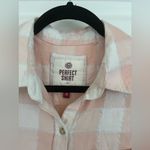 SO  Pink and Creamy White Plaid Button Down Shirt Size S NWOT Photo 1