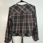 Anthropologie Cloth & Stone Anthropolgie Lara Grey/Pink Plaid Wrap Flannel Long Sleeve Small Photo 6