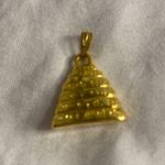 Vintage Gold Pyramid Pendant Charm Egyptian Inspired Jewelry Photo 2